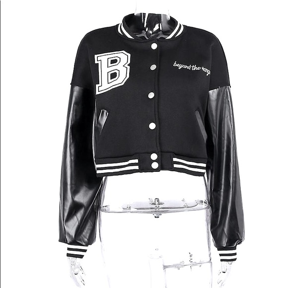 Cropped Beyond the Range Varsity Jacket - Picture 1 of 3